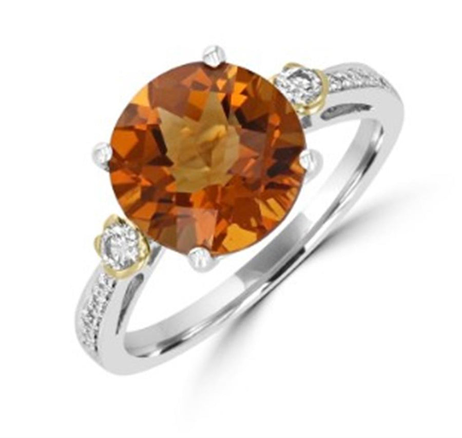 Citrine 14 Karat White Fashion Ring