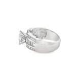 Princess Cut Diamond Wide Band Engagement Ring