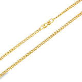 Yellow 18 Karat 2.2mm Yellow Gold 18" Cuban Link Chain With Fancy Clas
