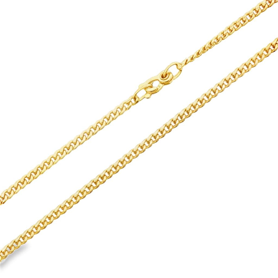 Yellow 18 Karat 2.2mm Yellow Gold 18" Cuban Link Chain With Fancy Clas
