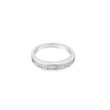 White 18 Karat Milgrain Princess Cut Diamond Channel And With A 2.3mm