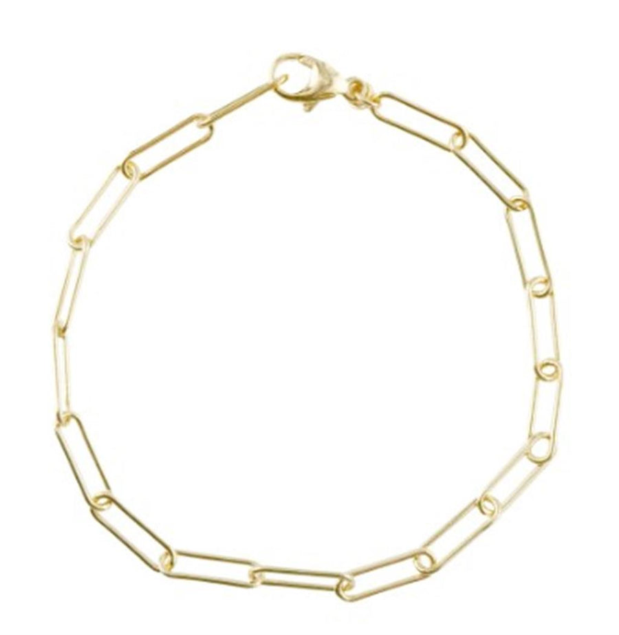 Sterling Silver Gold Plated Paperclip Bracelet Bracelet Length 7