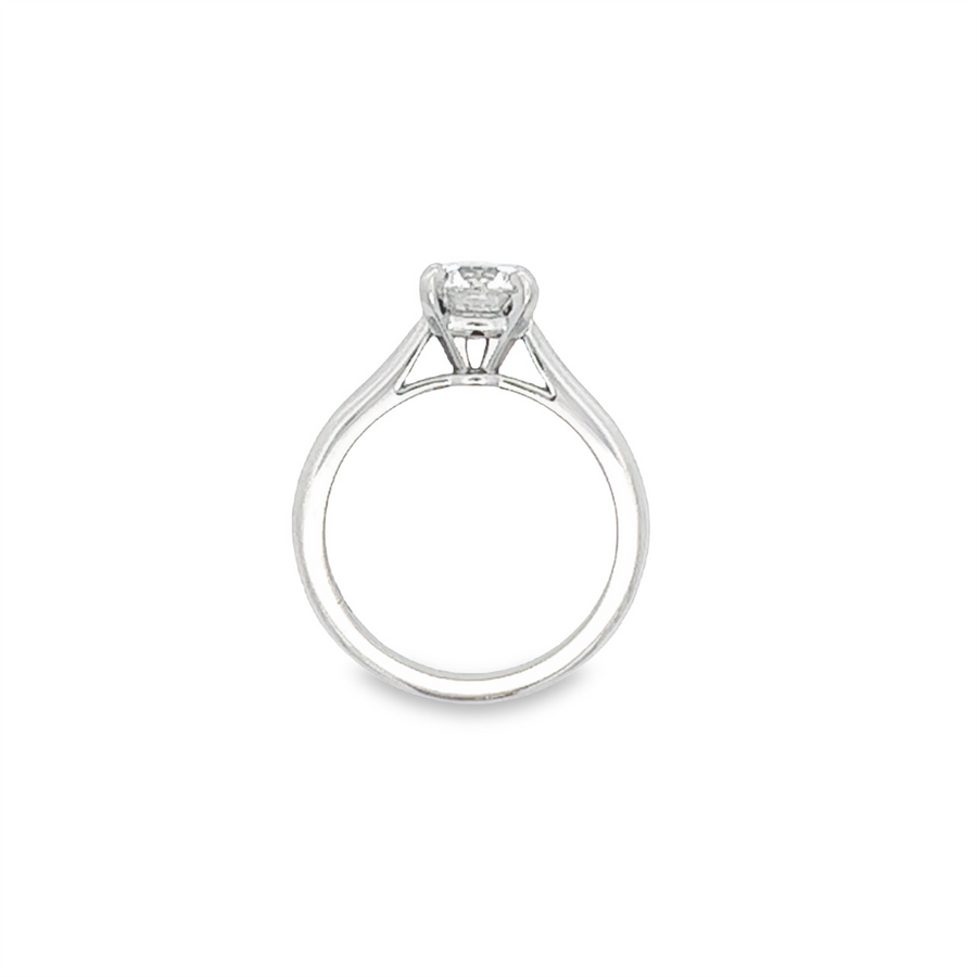 Estate Platinum Cartier Diamond Solitaire Ring