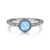 Gabriel & Co. Fashion 925 Sterling Silver Rock Crystal and Turquoise Bujukan Ring