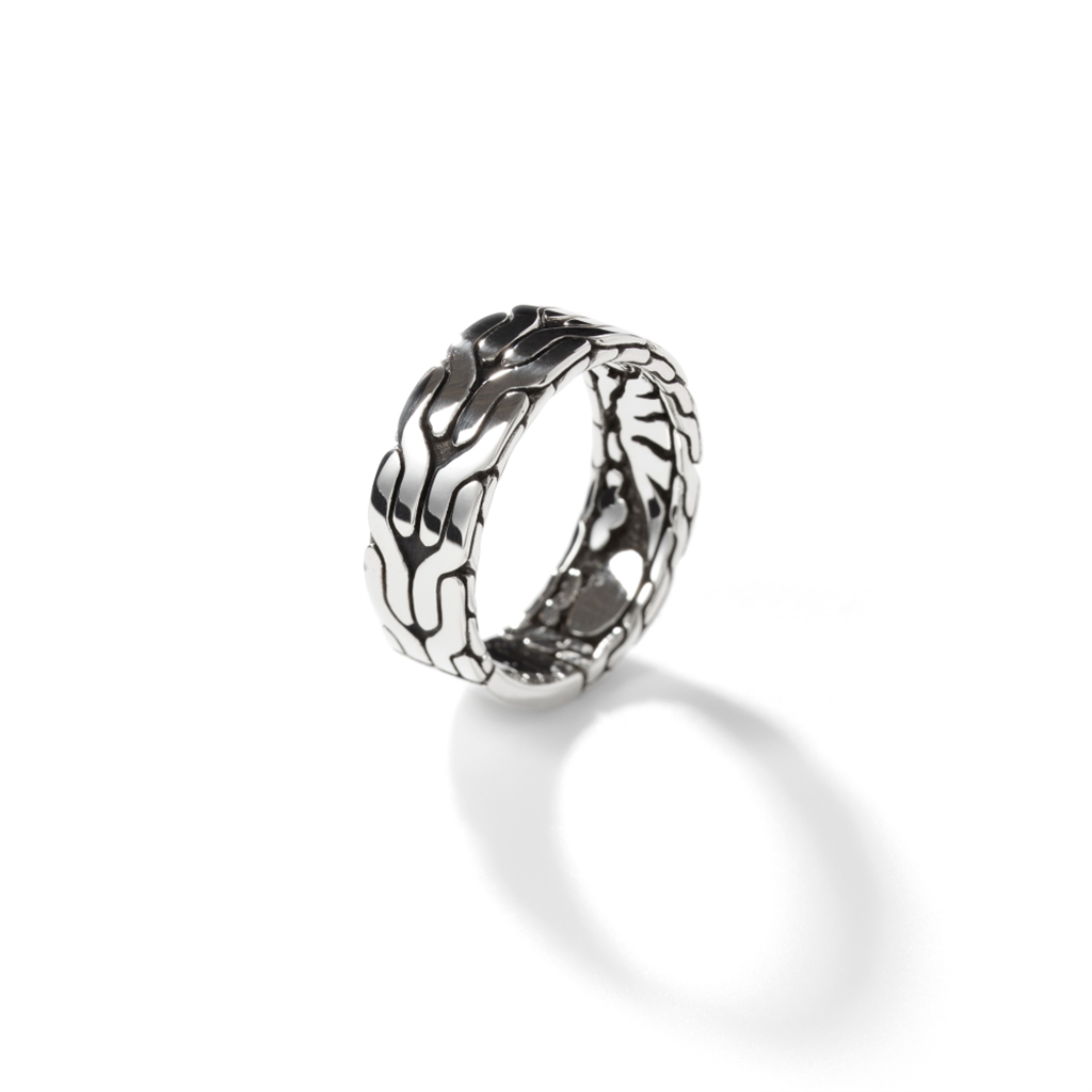 John Hardy Classic Chain Silver Band Ring 8mm