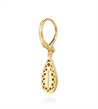 Lady's Yellow 14 Karat Diamond Cut Bujukan Earrings Designer: Gabriel