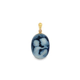 17.12x12.35mm Oval Black Onyx Mother And Child Cameo Pendant With A 1.