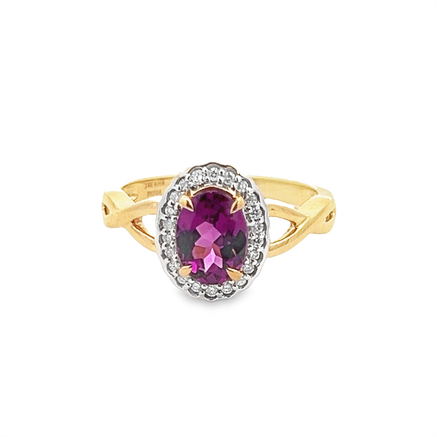 Estate Purple Garnet & Diamond Ring