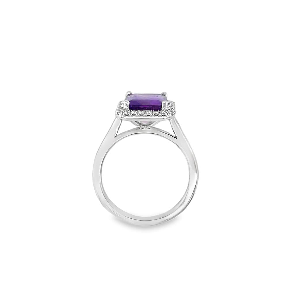 Coast Diamond Emerald Cut Amethyst Ring