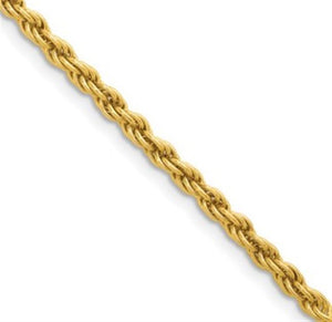 Yellow 14 Karat Diamond Cut 2.50mm Rope Bracelet W/ Safety Box Clasp E