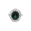 Estate Green Tourmaline and Diamond Fashion Ring