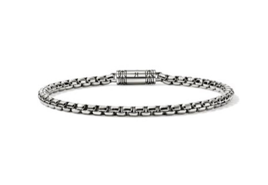 Sterling Silver 3.7Mm Box Chain Bracelet with Pusher Clasp John Hardy