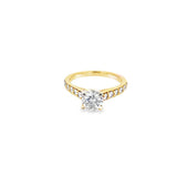 Round Cathedral Style Diamond Engagement Ring