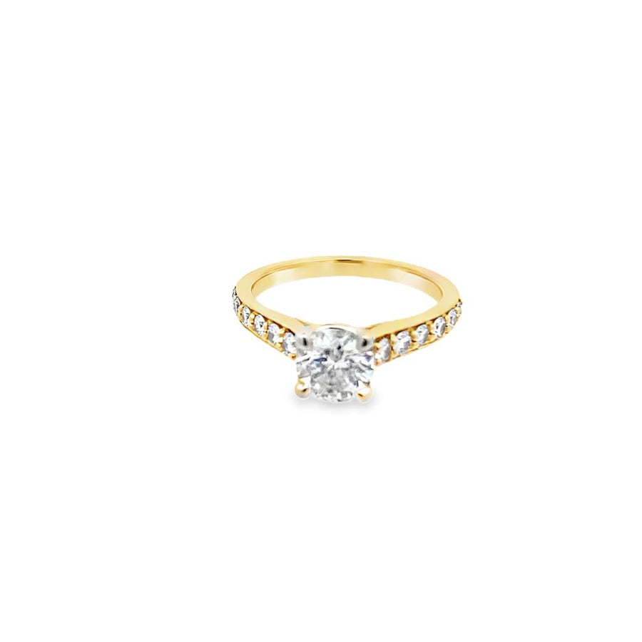 Round Cathedral Style Diamond Engagement Ring