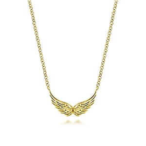 Gabriel & Co. Fashion 14K Yellow Gold Angel Wings Necklace