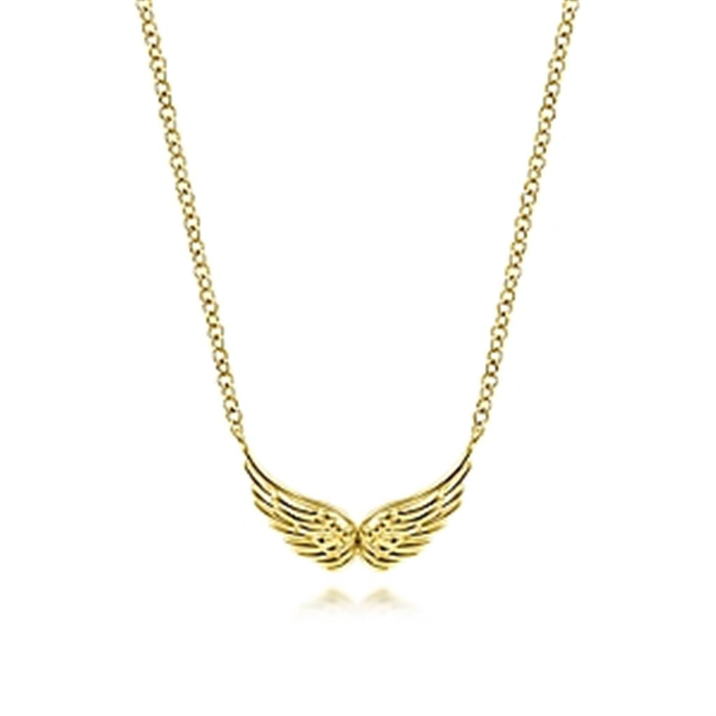 Gabriel & Co. Fashion 14K Yellow Gold Angel Wings Necklace