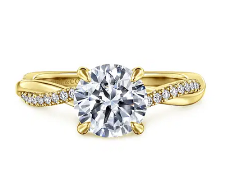 Gabriel & Co. Twisted Diamond Engagement Ring Mounting