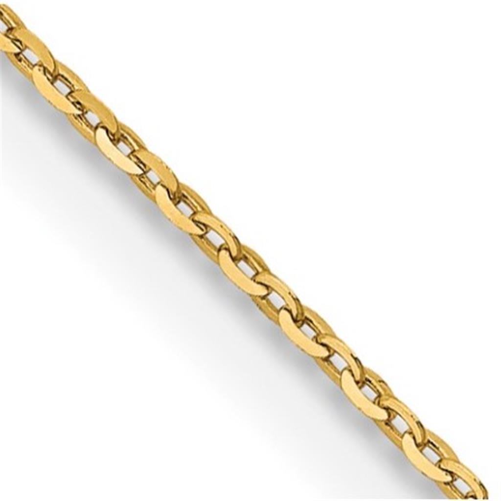 Yellow 14 Karat 1.20mm Cable Chain w/ "O" Ring At 16.5" And 15.5" Chai