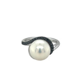 Lady's White 14 Karat Bypass Ring Size 7 one = 10.00x10.50mm Round Ako