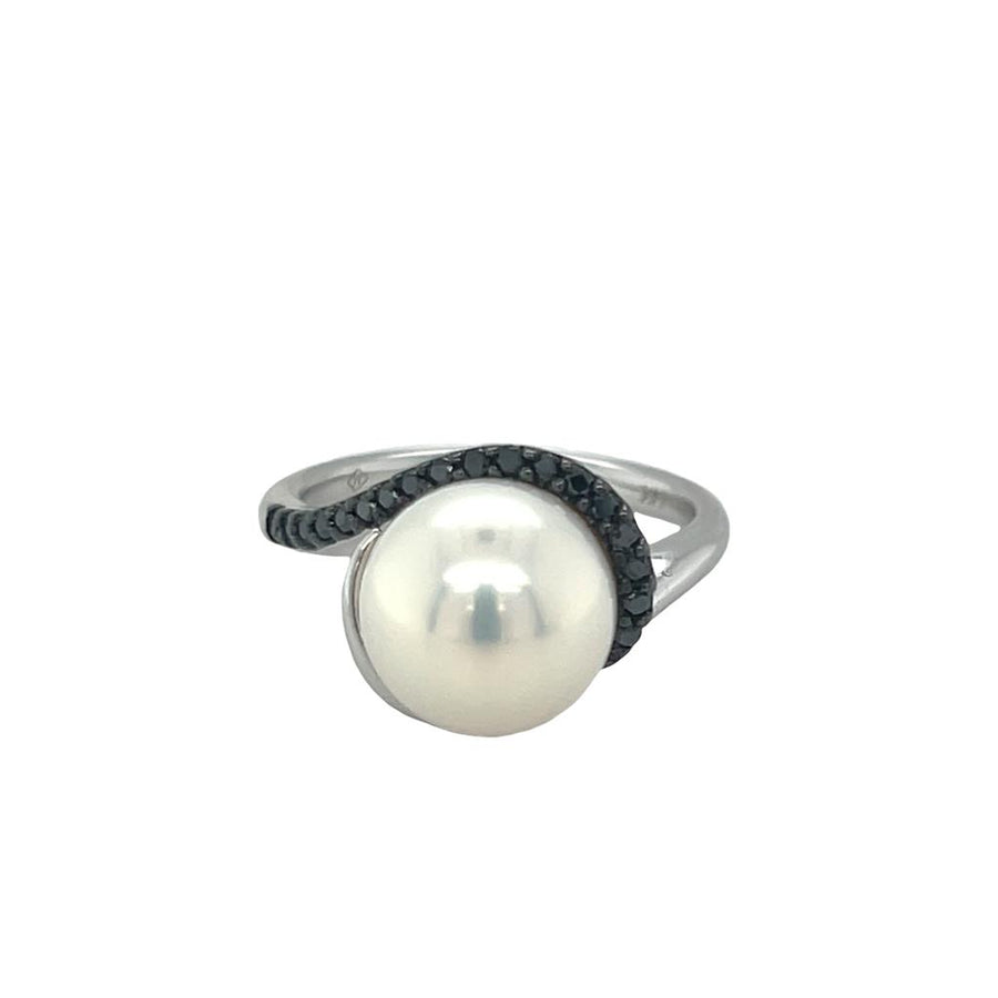 Lady's White 14 Karat Bypass Ring Size 7 one = 10.00x10.50mm Round Ako