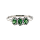 Tsavorite Garnets 14 Karat White Fashion Ring