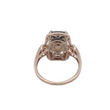 Rosé 14 Karat Le Vian Cushion Smoky Qquartz And Diamond Ring Estate Je