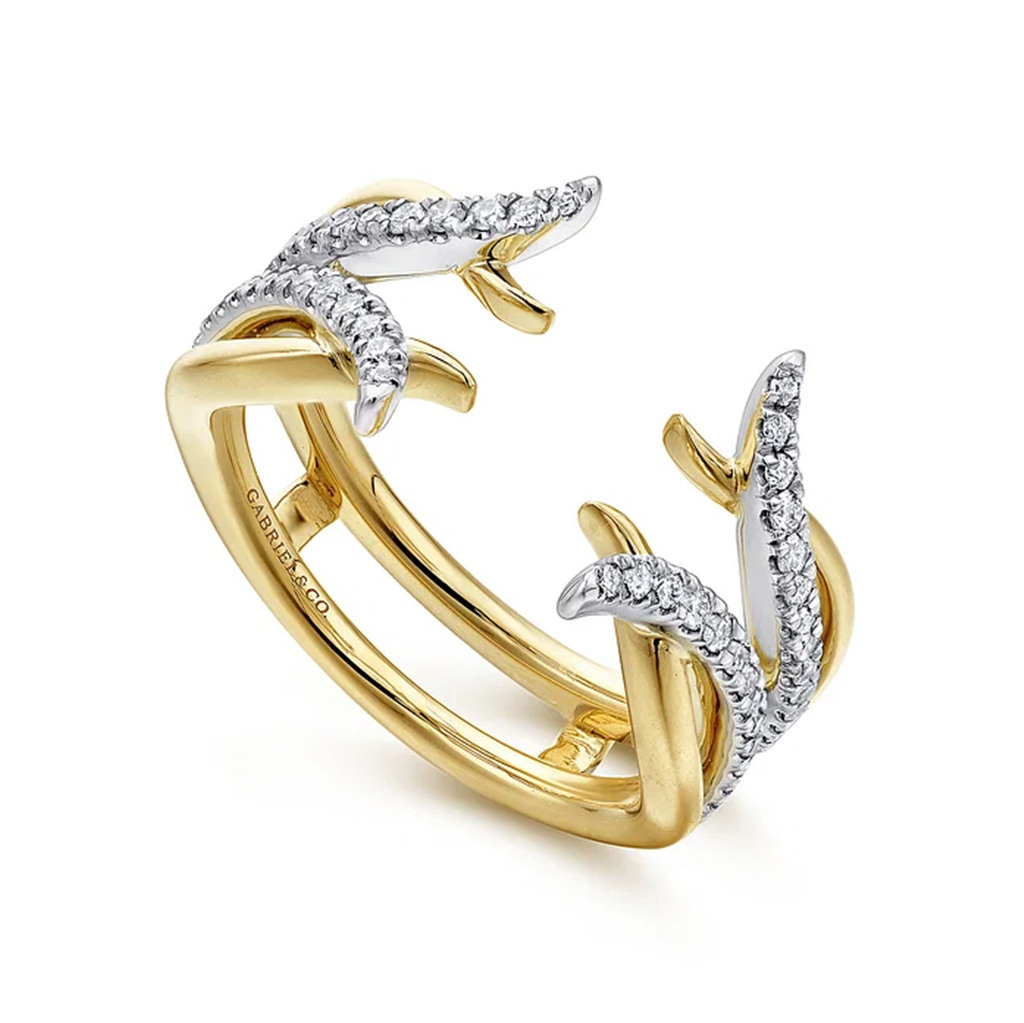 Gabriel & Co. 14K White and Yellow Gold Diamond Ring Enhancer - 0.28 ct
