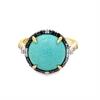 Estate Turquoise Black & White Diamond Ring