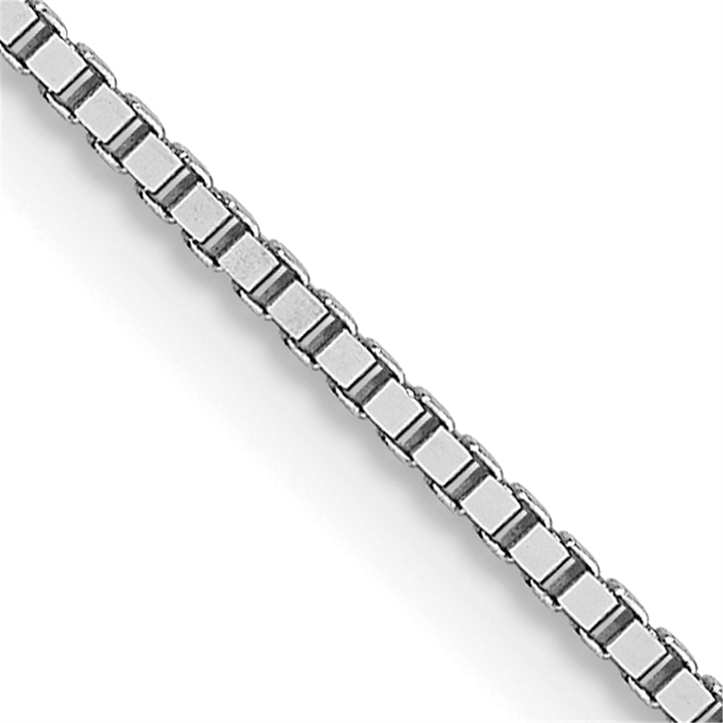 Ladies 14K White Gold .8mm Box with Lobster Clasp Chain