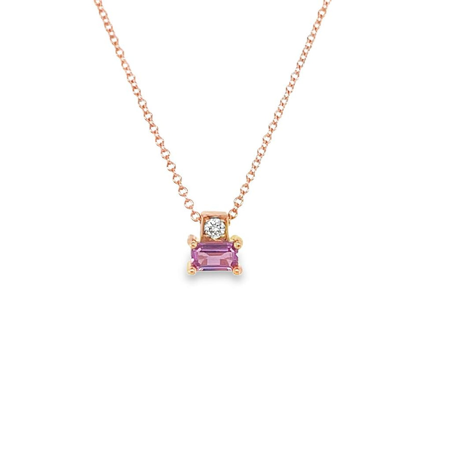 Lady's Rosé 14 Karat EW Pendant Necklace Adjustable Length 18 one = 0.