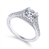Gabriel & Co. Everleigh - 14K White Gold Round Halo Diamond Engagement Ring