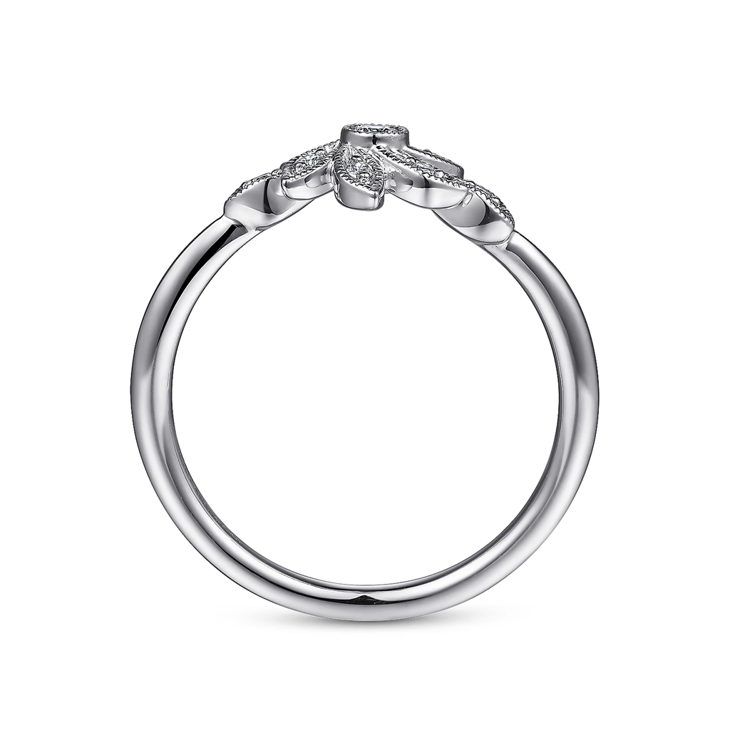 Gabriel & Co. Fashion 14K White Gold Floral Diamond Ring