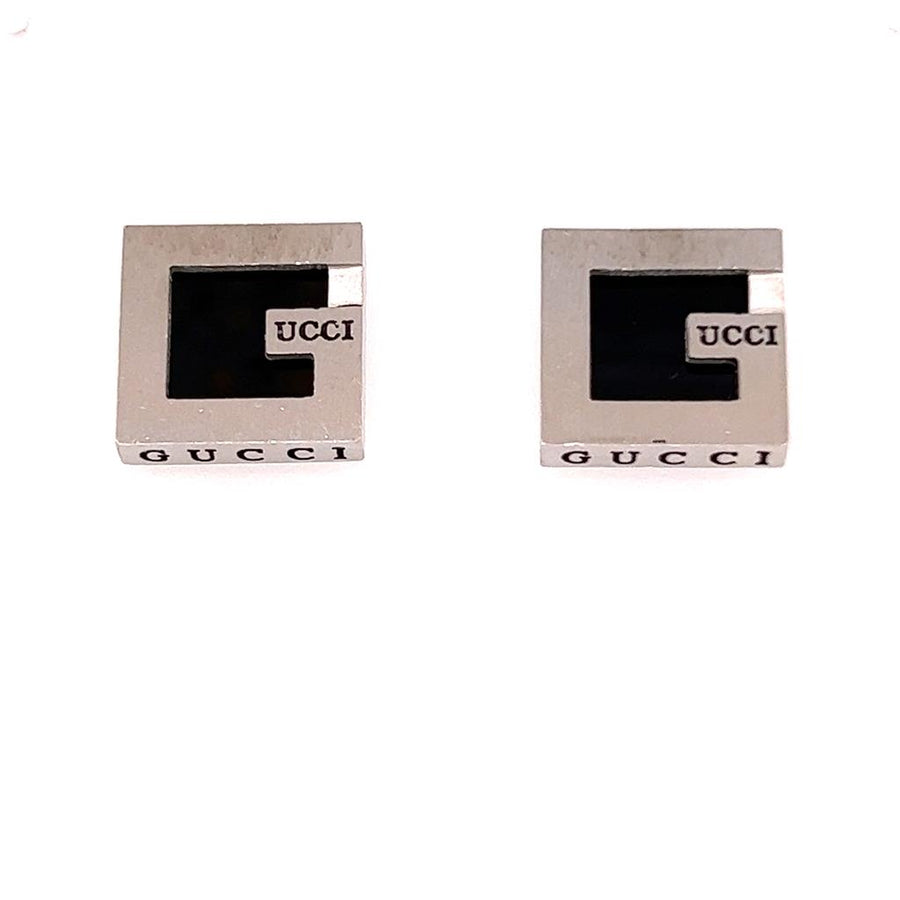 White 18 Karat Gucci "G" Earrings