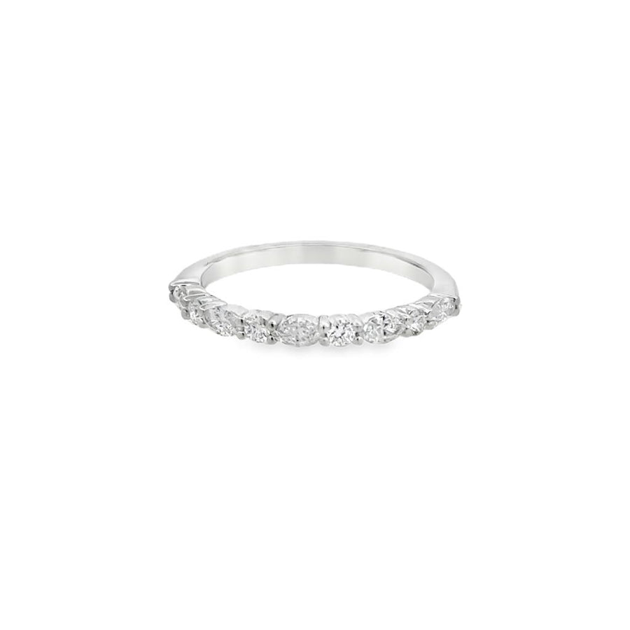 Lady's White 18 Karat Alternating Band Wedding/Anniversary Ring Size 6