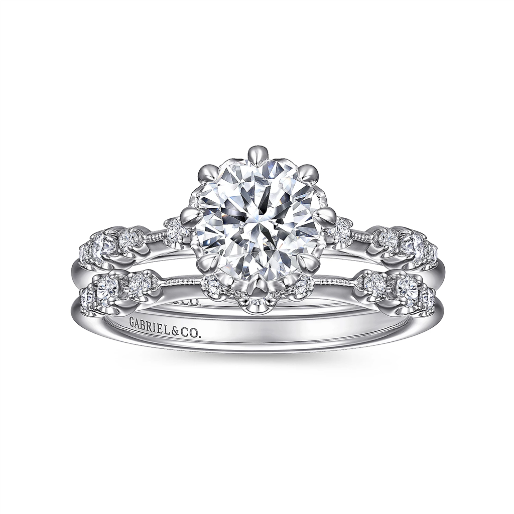 Gabriel & Co. Lelia - 14K White Gold Round Diamond Engagement Ring