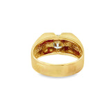 Round Diamond Solitaire Grooved Ring