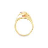 Oval Pink Sapphire and Diamond Wid Band Ring