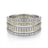 Gabriel & Co. Fashion 14K Yellow-White Gold Layered Wide Band Diamond Ring