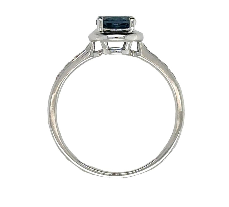Blue Topaz 14 Karat White Fashion Ring