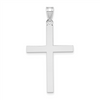 14k White Gold Engravable Cross Charm