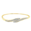 Yellow 14 Karat Graduated Diamond Bangle Estate Jewelry Length 7 32=1.44tw Round Diamonds Gram Weight: 11.75