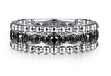 Sterling Silver Black Spinel Bujukan Stackable Ring Size 6.5 21 = 0.48