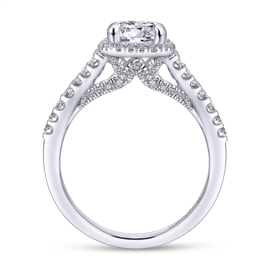 Gabriel & Co. Everleigh - Cushion Diamond Halo Engagement Ring Mounting