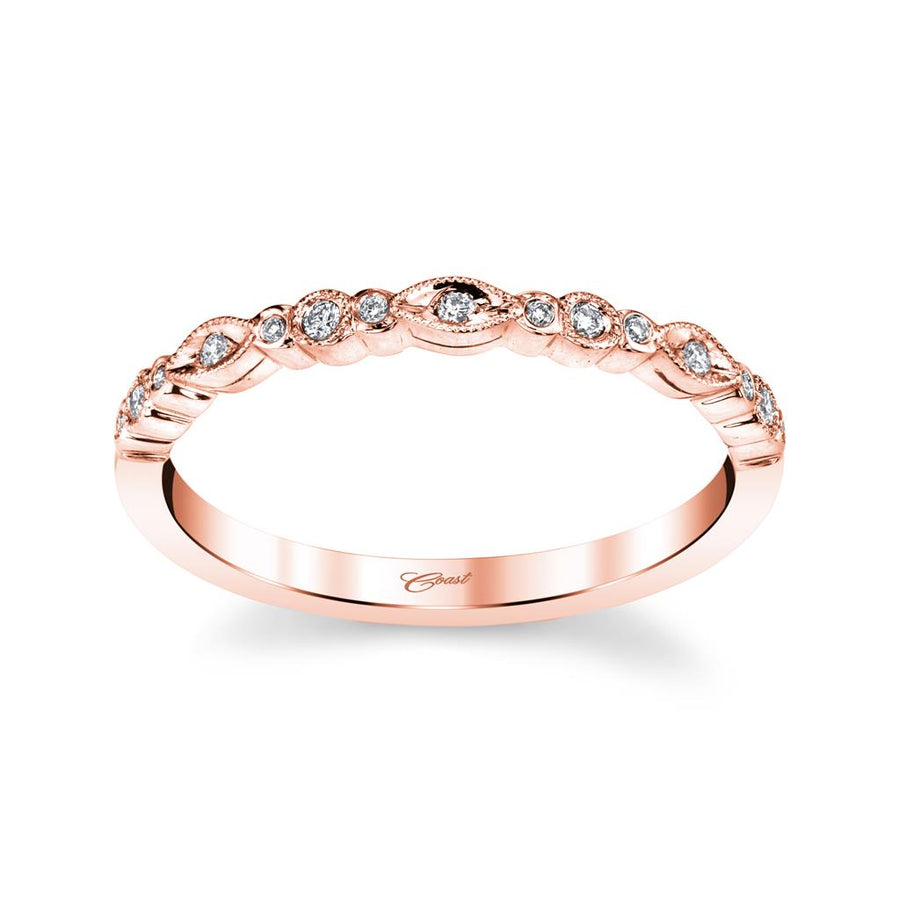 Coast Diamond Milgrain Alternating Diamond Wedding Band