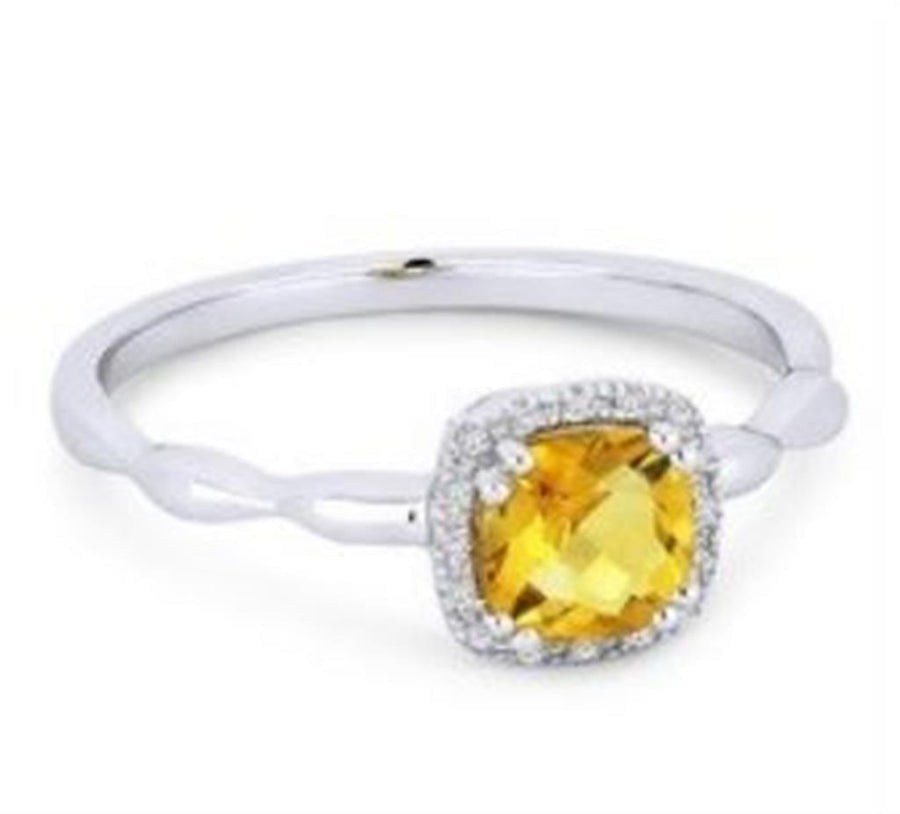 Citrine 14 Karat White Fashion Ring