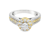 Estate Two-Tone Round Diamond Engagement Ring