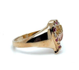 Tri-Color 10 Karat Polished/Satin Black Hills Gold Open Heart With Alt
