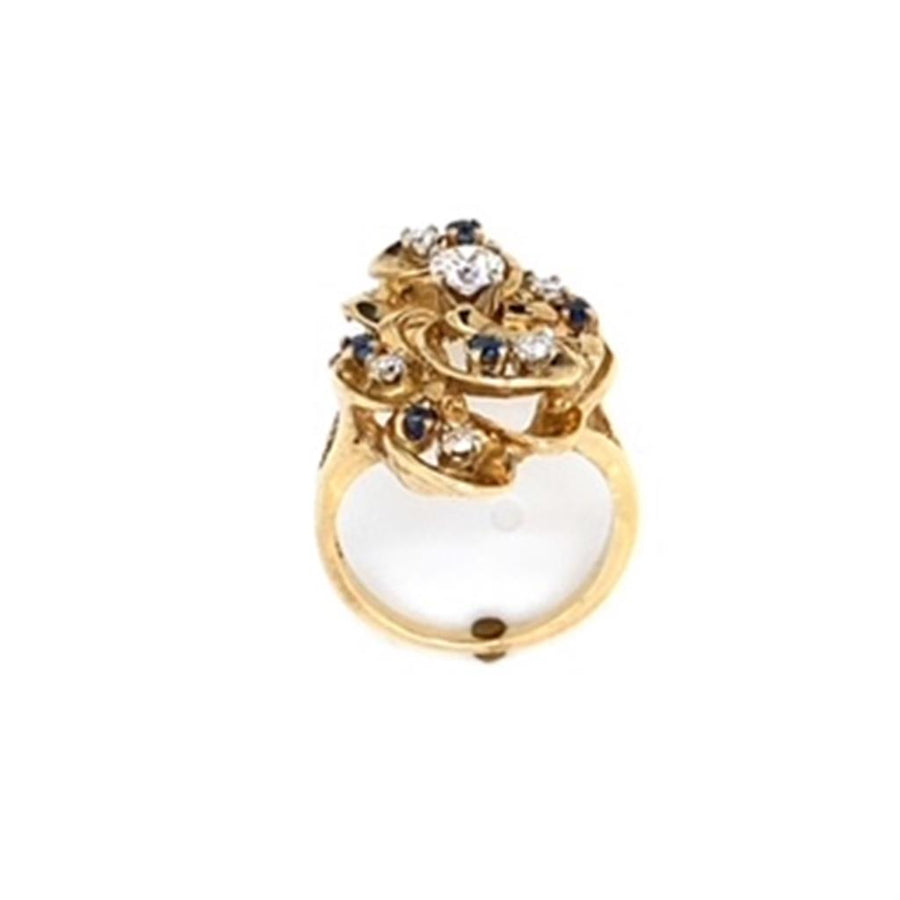 Estate Freeform Sapphire and Diamond Ring