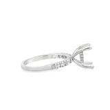 Lady's White 18 Karat Ring Size 6.5 With 4 = 0.17TWT Round G VS2/SI1 D