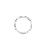 Lady's White 18 Karat Alternating Bezels Wedding/Anniversary Ring